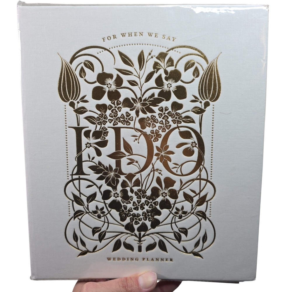 Wedding Planner White Gold Foil For When We Say I Do Organizer NEW Altar'd State